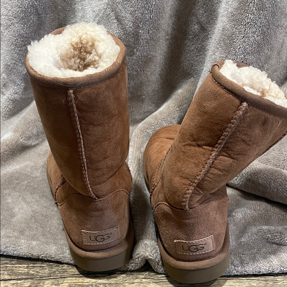 UGG Tan Suede Women's Winter Boots - Picture 3 of 4